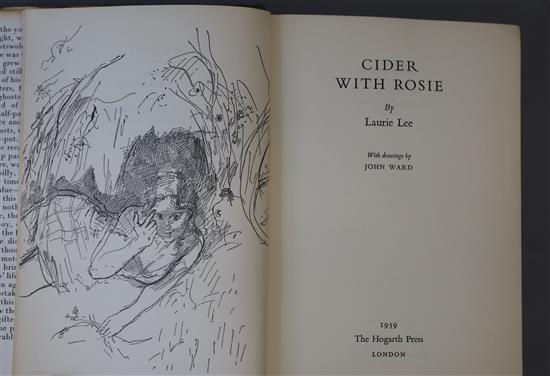 Lee, Laurie - Cider With Rosie, 1st edition, 1st impression, (mentioning the fire at the Piano Works, p.272), an unclipped dj, designed